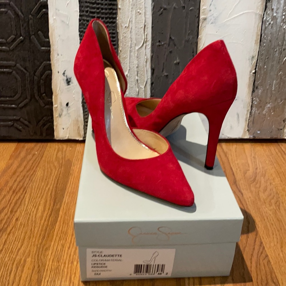 COPY - Red suede jessica Simpson pumps